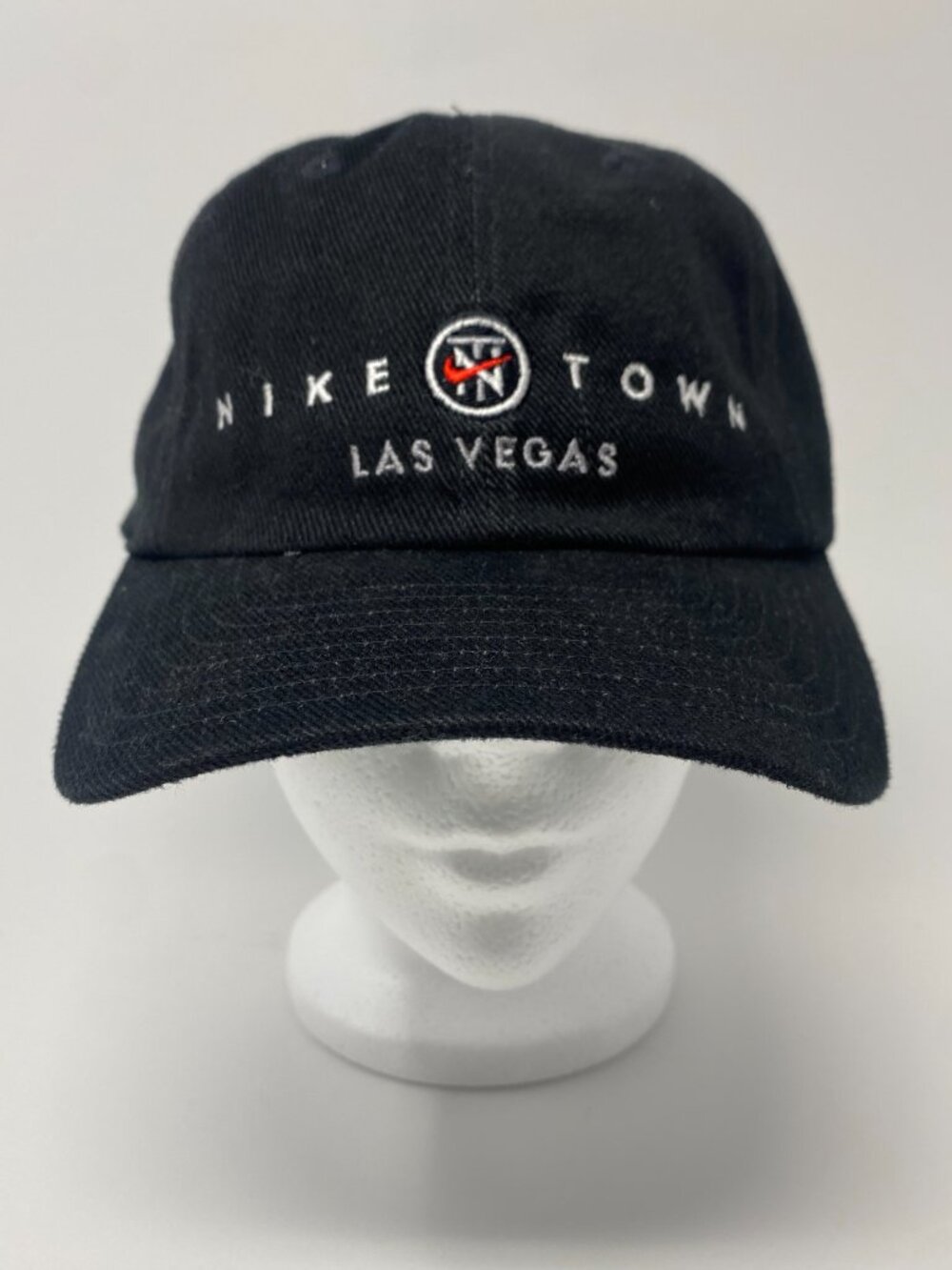 Vintage 90s Nike Town Las Vegas Hat Strapback Cap Black